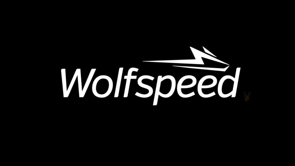 Sign displaying the Wolfspeed company name.