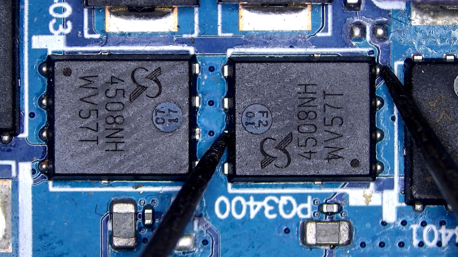 Gate-to-drain measurement on one 4508NH WV57T MOSFET.