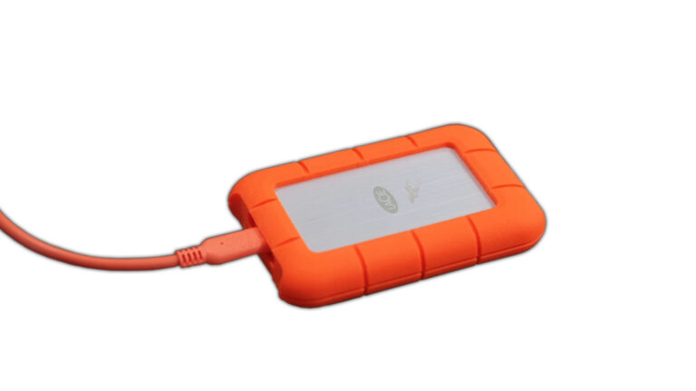 LaCie external storage drive representing data recovery from a drive with a damaged file system.