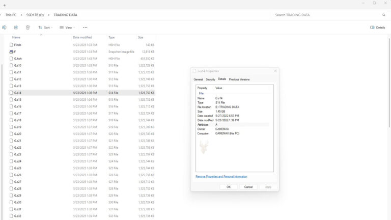 Windows File Explorer showing a selected document with its Properties window open to the Details tab and file metadata displayed.