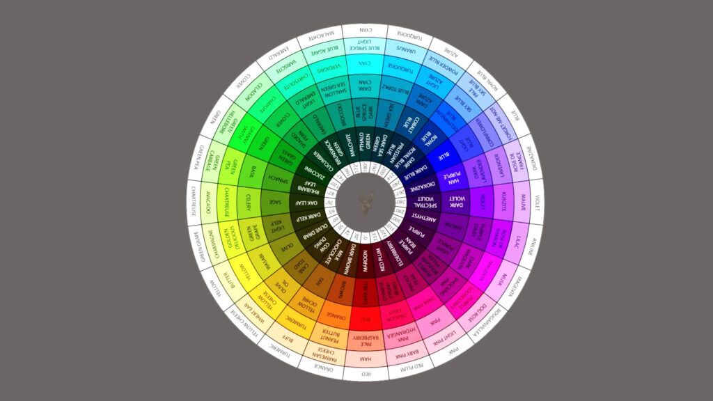 Comparison of monitor color profiles showing how the same image appears with different display color settings.