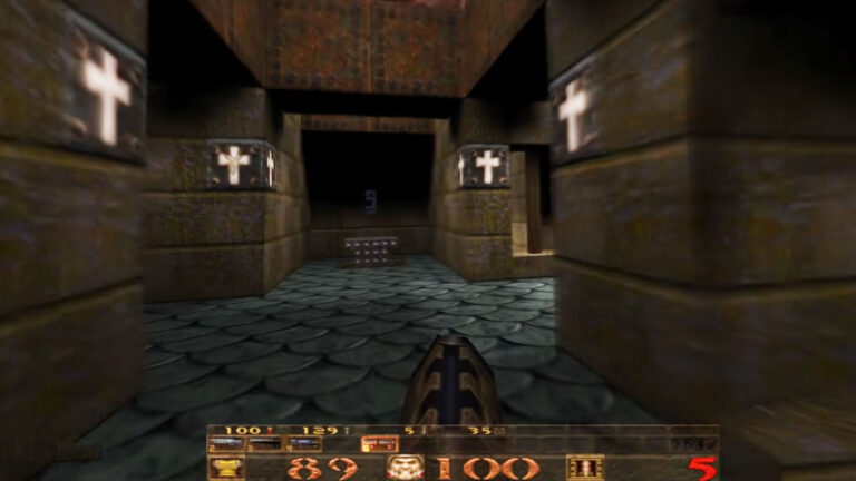 Gaming monitor displaying noticeable motion blur during a fast-paced video game because of display response time.
