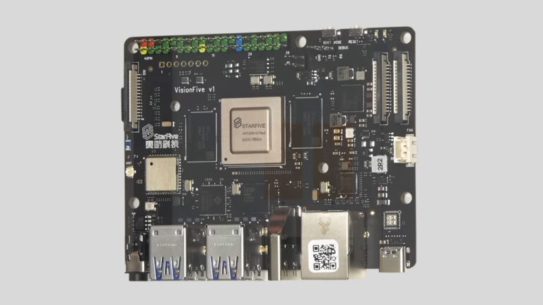 VisionFive V1 single-board computer featuring a StarFive RISC-V processor that demonstrates an open processor architecture.