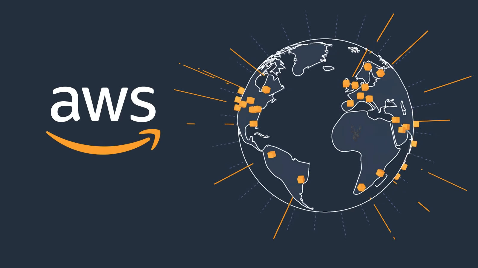 AWS global cloud infrastructure connecting data centers and cloud services for businesses worldwide.
