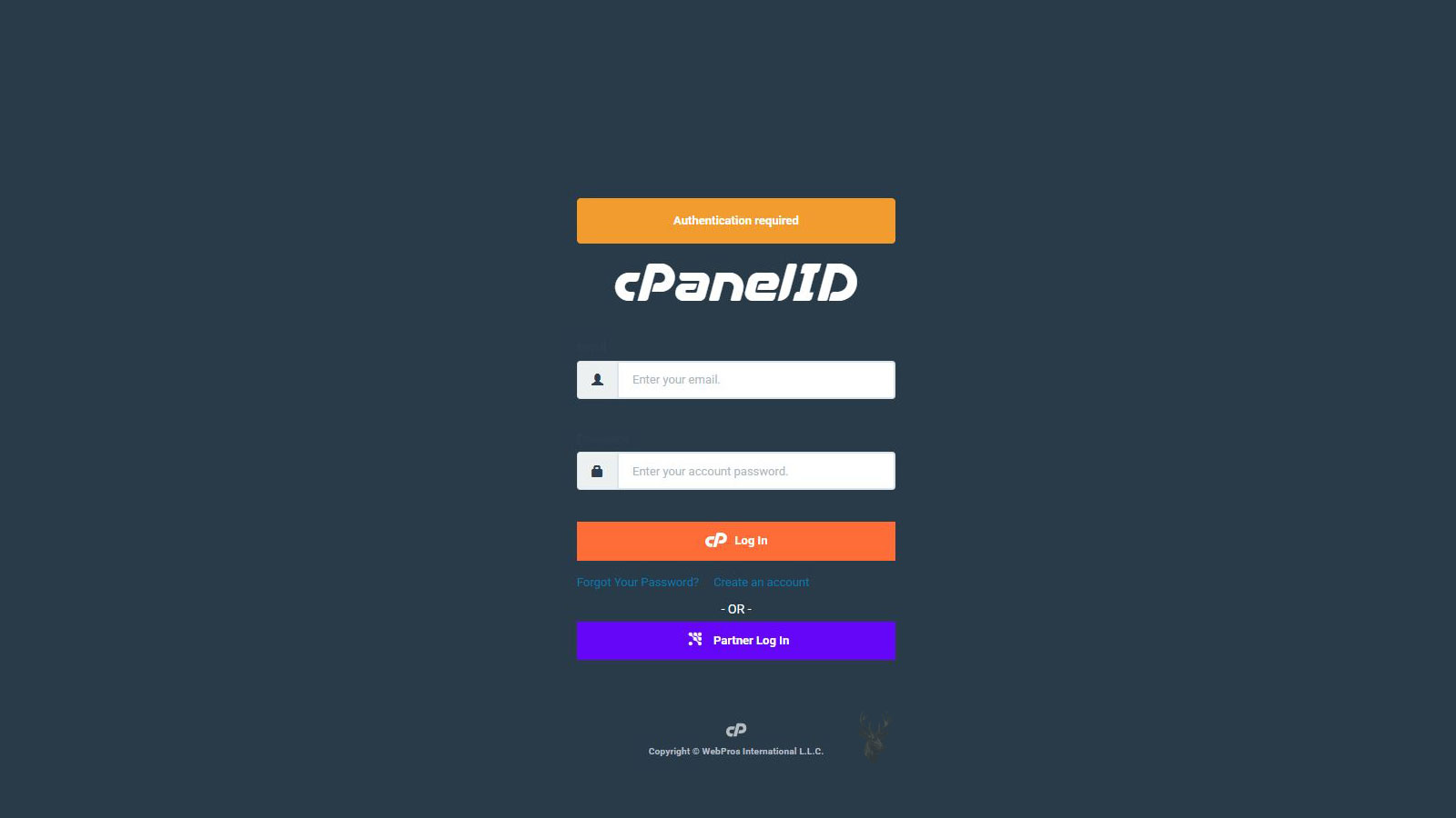 cPanel login screen for WordPress maintenance, website backups, and ongoing technical support.