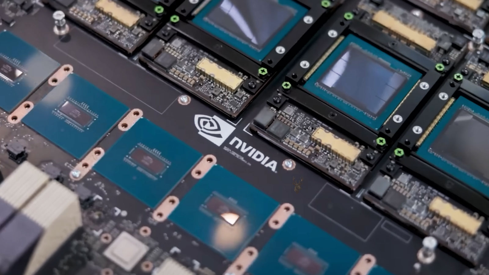 Multiple NVIDIA processing chips used for data processing, and high-performance business computing.