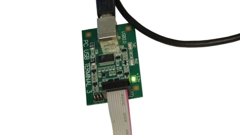 PC-3000 USB terminal adapter used for professional data recovery from failed hard drives.