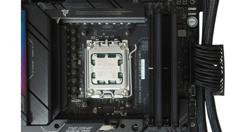 Motherboard with two memory modules installed in the correct dual-channel slots, leaving one slot between them.