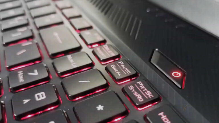 Laptop that responds inconsistently to the power button, illustrating intermittent startup problems related to the power button circuit.
